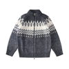 Brunello Cucinelli Fair Isle Intarsia Cardigan In Blue/sabbia/panama