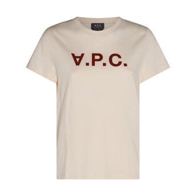 Apc Off-white Cotton Logo Print T-shirt