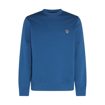 Ps By Paul Smith Cobalt Blue Cotton Sweatshirt In White
