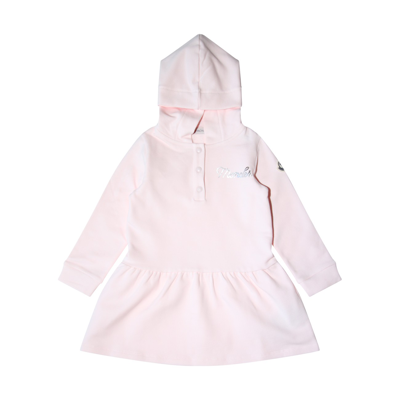 Moncler Babies' Pink Cotton Logo Dress
