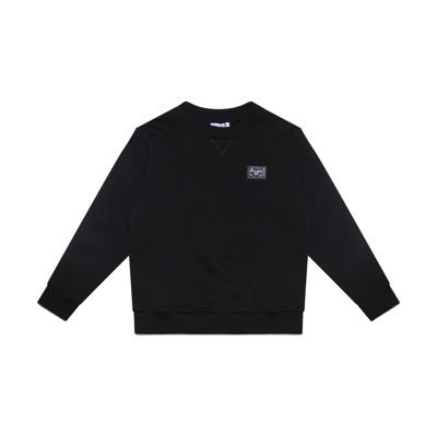 Dolce & Gabbana Kids' Black Cotton Sweatshirt In Nero