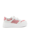 GUCCI WHITE AND PINK LEATHER PLATFORM SNEAKERS