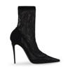 DOLCE & GABBANA BLACK STRETCH LACE BOOTS