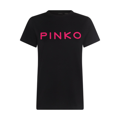 Pinko Black And Pink Cotton T-shirt