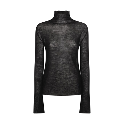 Jil Sander Semi-sheer Sweater In Black