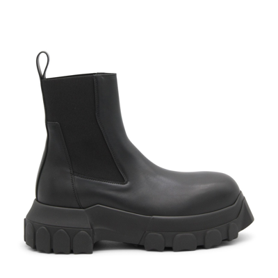 Rick Owens Mega Bumper Beatle Leather Chelsea Boots In Black