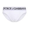 DOLCE & GABBANA WHITE COTTON LOGO BRIEFS