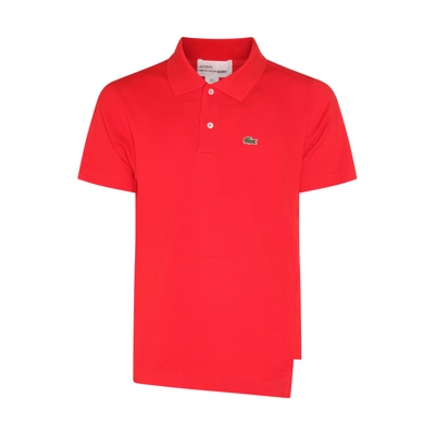 Comme Des Garçons Shirt X Lacoste Asymmetric Logo-patch Polo Shirt In Red