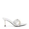 ALEVÌ SILVER LEATHER AND METAL VEGAS SANDALS