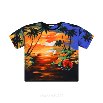 Dolce & Gabbana Multicolour Cotton T-shirt In Hawaii