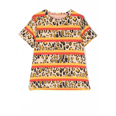 Mini Rodini Kids' Leopard-print Crew-neck T-shirt In Multicolor