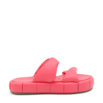 Themoirè Raspberry Faux Leather Phenix Flats