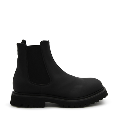 Premiata Black Leather Beatle Boots In Nero