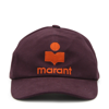 MARANT DARK PLUM AND ORANGE COTTON BASEBALL CAP