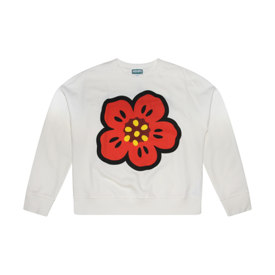 Kenzo Kids' Ivory Cotton Boke Flower Sweatshirt In Avorio