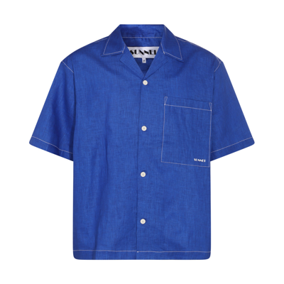 Sunnei Bowling Shirt In Electric Blue
