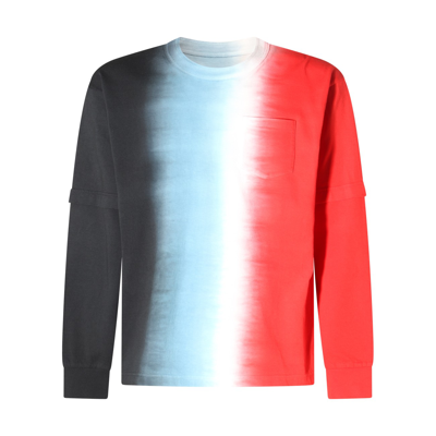 Sacai Black And Red Cotton T-shirt In Multi