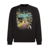 Versace Printed Cotton Crew-neck Sweatshirt In Nero