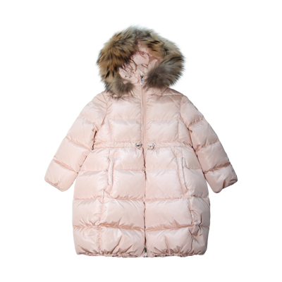 Il Gufo Light Pink Puffer Down Jacket In Panna/fragola