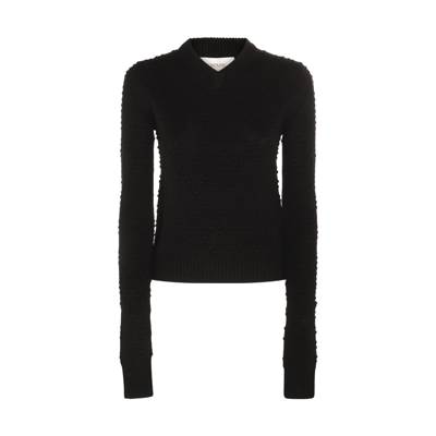 SPORTMAX BLACK WOOL AND CASHMERE BLEND SALVE SWEATER