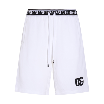 Dolce & Gabbana White And Black Cotton Shorts