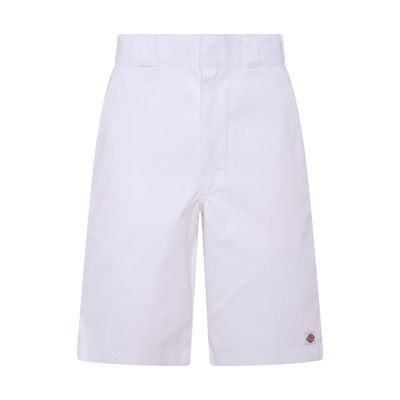 Dickies White Cotton Blend Shorts