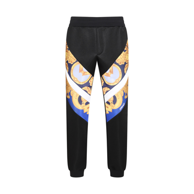 Versace Barocco 660 Track Pants In Blue
