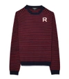 ROCHAS Red & Navy Stripe R Sweater,210000017735