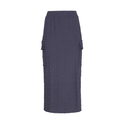 Sunnei Dark Navy Stretch Long Skirt In Blue