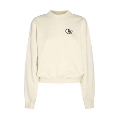 Off-white Beige And Black Cotton Eclipse Jumper In Brown