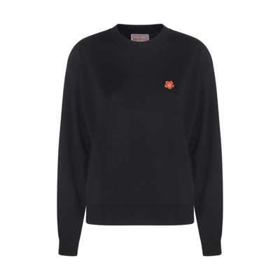 Kenzo Black Wool Logo Sweater