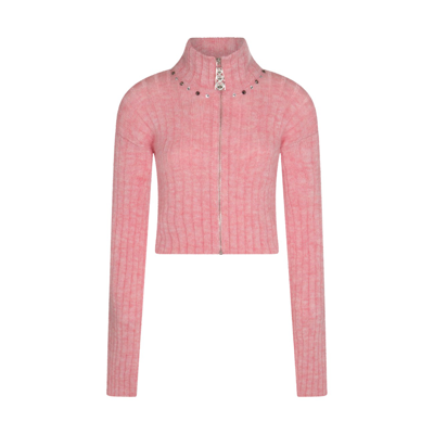 ALESSANDRA RICH PINK WOOL BLEND JUMPER