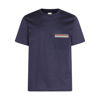 Paul Smith Navy Blue Cotton Pocket T-shirt