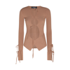 Andreädamo Andreādamo Nude Viscose Blend Cut Out Sweater In Nude