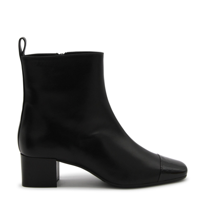 Carel Black Leather Estime Boots In Navy Blue/black