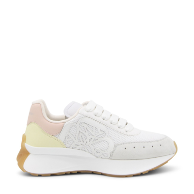 Alexander Mcqueen White Pink And Yellow Sprint Runner Sneakers In White/pink/yellow