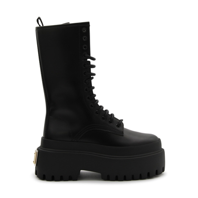 Dolce & Gabbana Black Calf Leather Boots