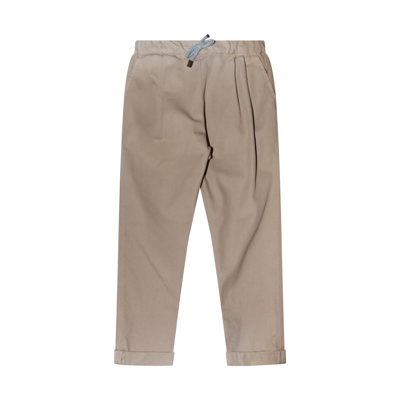 Brunello Cucinelli Babies' Light Camel Cotton Pants In Camel Chiaro