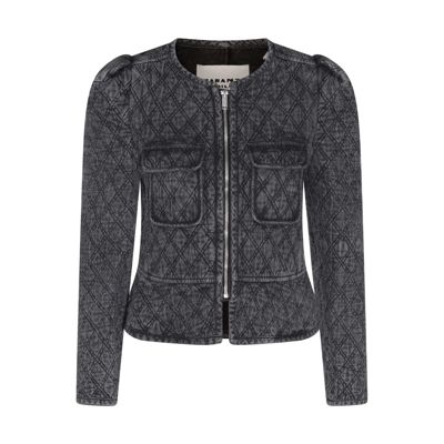 Marant Etoile Grey Deliona Quilted Cotton Jacket In Dark Grey