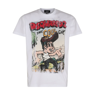Dsquared2 White Cotton T-shirt In Bianco