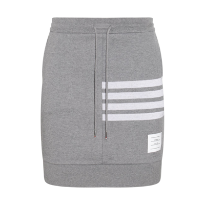 THOM BROWNE GREY AND WHITE COTTON SKIRT