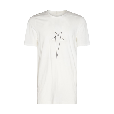 Rick Owens Drkshdw Pentagram-print Cotton-jersey T-shirt In Milk