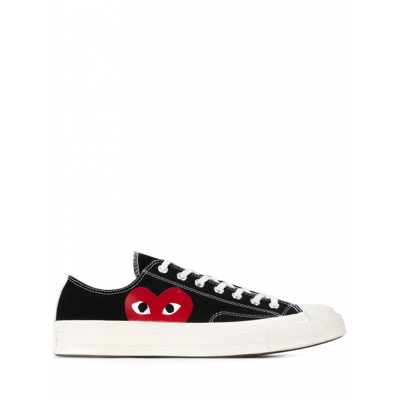 Comme Des Garcons Play Converse Black Cotton Trainers