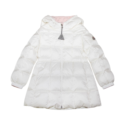 Moncler Kids' White Alis Down Jacket For Baby Girl With Logo