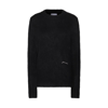 Ganni Logo-embroidered Crew-neck Jumper In Black