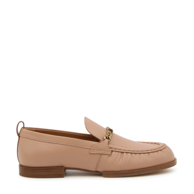 Tod's Light Brown Leather Logan Loafers