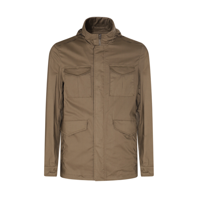 Herno Multi-pocket Cotton Blend Jacket In Green