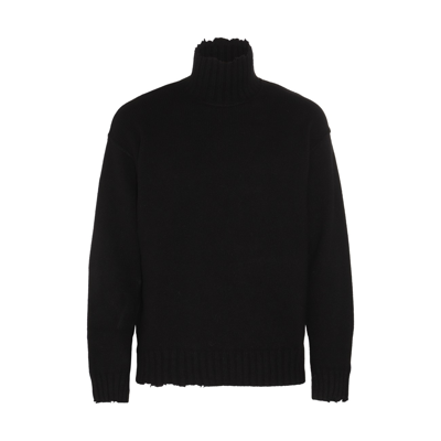 Isabel Benenato Black Wool And Cashmere Blend Jumper