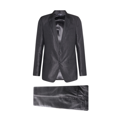 Dolce & Gabbana Black Silk Blend Suits