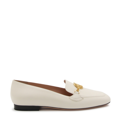 BALLY WHITE LEATHER OBRIEN LOAFERS